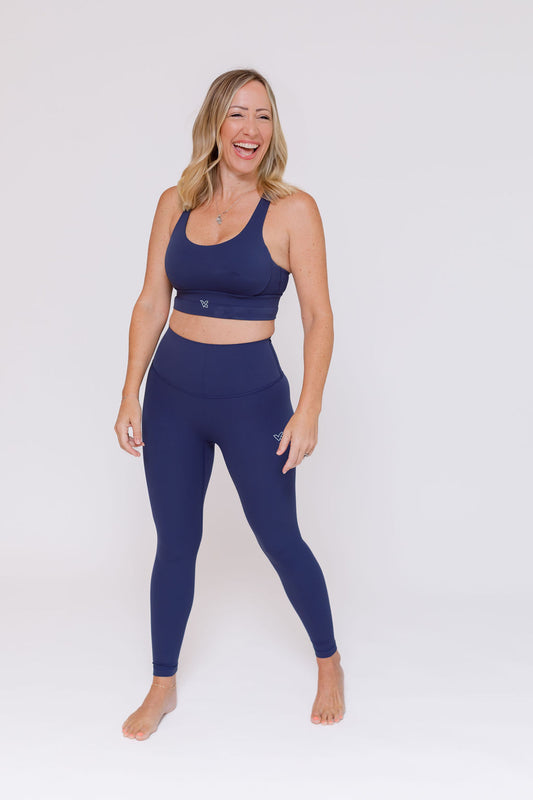 womens navy blue leggings - Victory Clothing