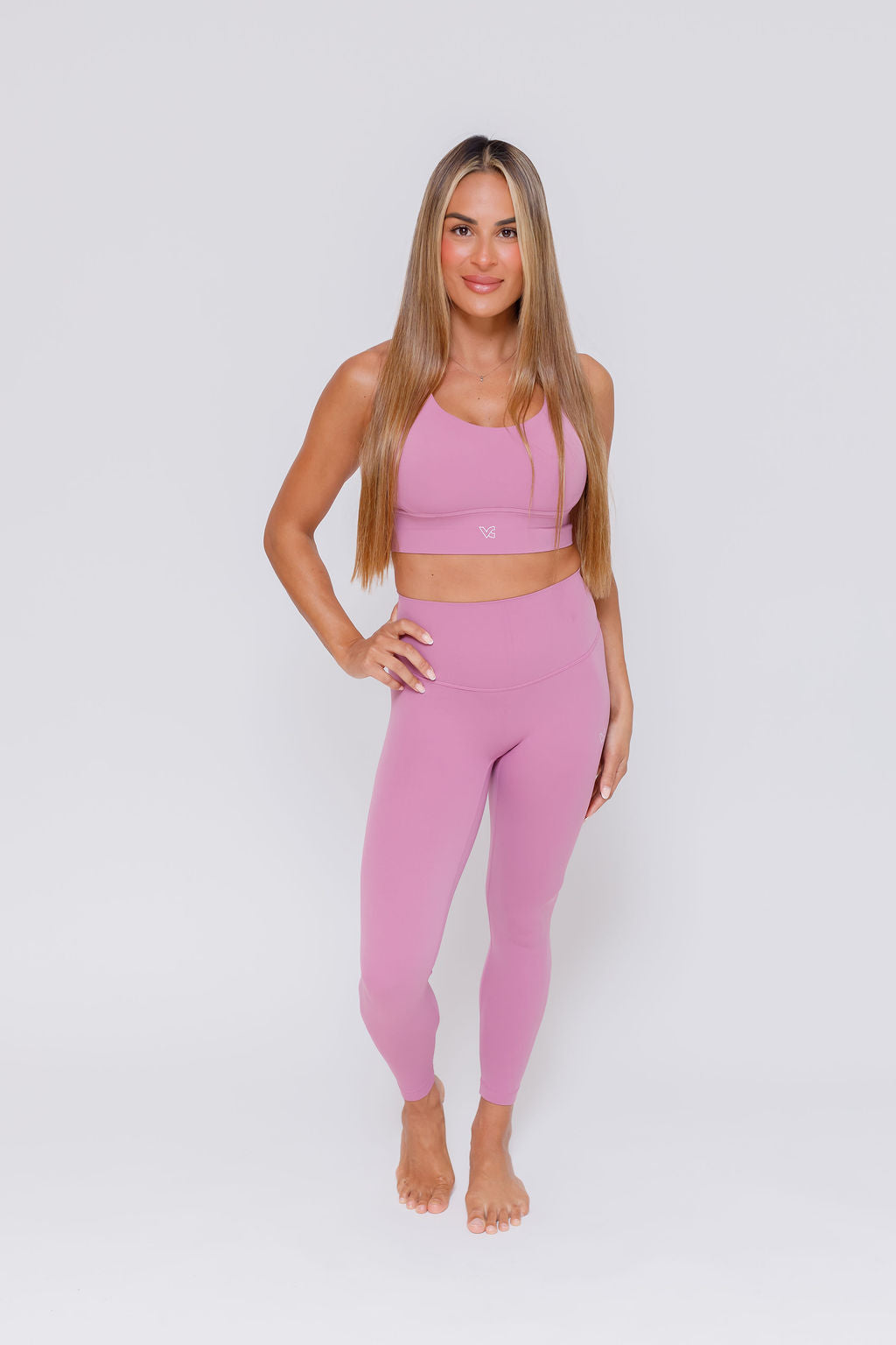light pink sports bra - Victory Clothing
