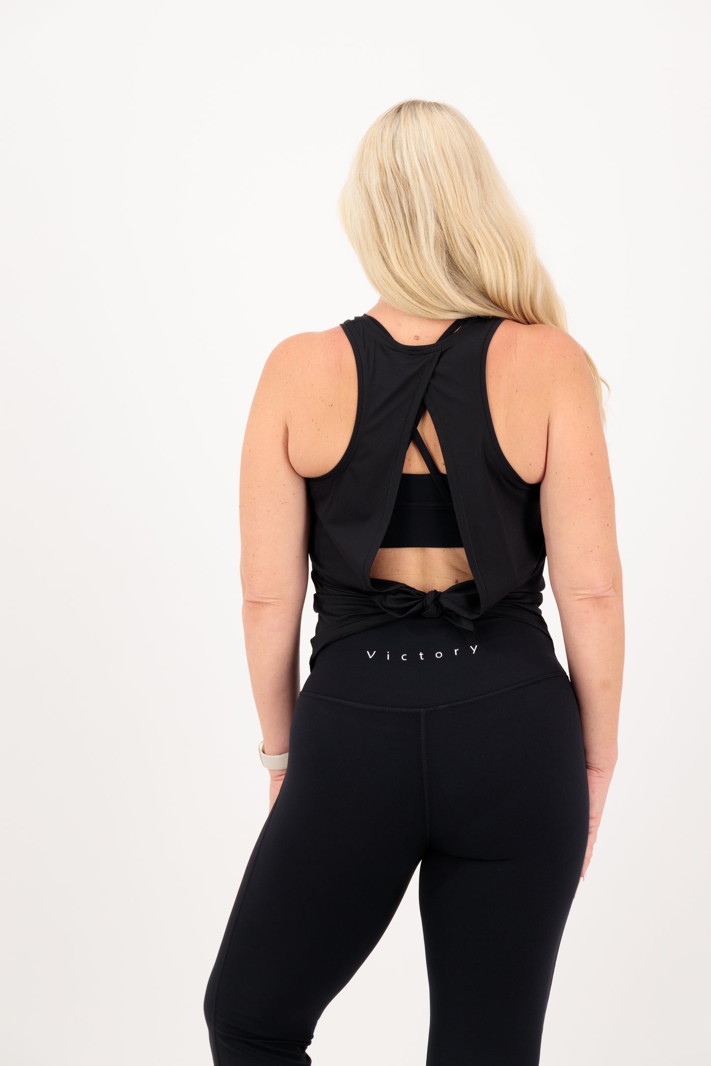 Classic Black Tie-Back Activewear Vest
