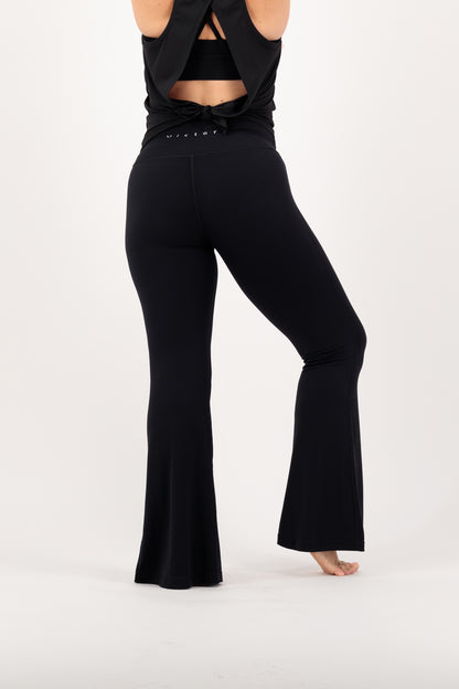 Classic Black Split Flared Leggings
